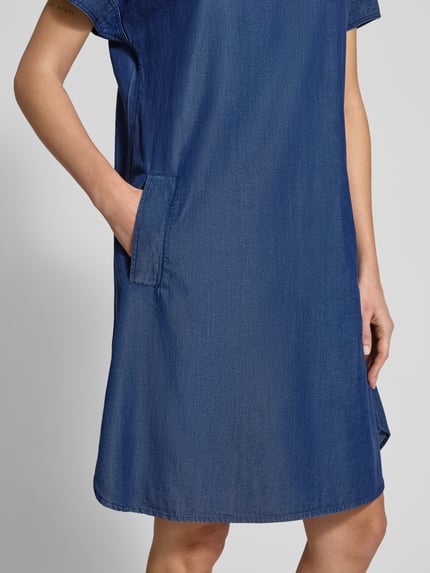 Christian Berg Woman Sukienka mini z tkaniny stylizowanej na denim Granatowy 3