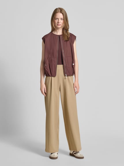 Tom Tailor Denim Regular fit bandplooibroek met elastische band Beige - 1
