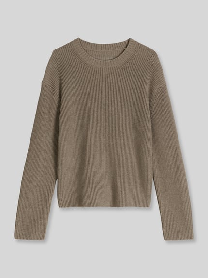 Marc O'Polo Loose Fit Pullover aus reiner Baumwolle Taupe 2