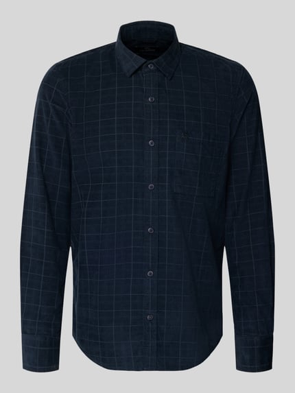 LERROS Regular Fit Freizeithemd aus Cord mit Kentkragen Marine 2