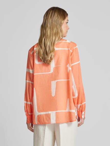OPUS Blouse met all-overprint model 'Fumine' Koraal - 5
