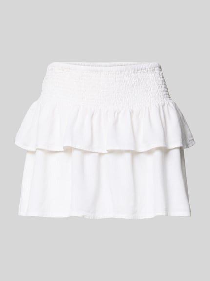 ONLY Uitlopende mini-rok van mix van viscose en linnen model 'GOA' Wit - 2