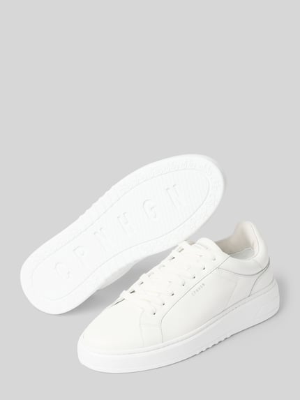 Produktfoto, Sneaker aus echtem Leder mit Logo-Print von Copenhagen, Heren sneakers, wit met logoprint, afgeronde pasvorm, vetersluiting, hakhoogte maat 44: 4 cm, schachthoogte maat 44: 9 cm, schachtbreedte maat 44: 10 cm