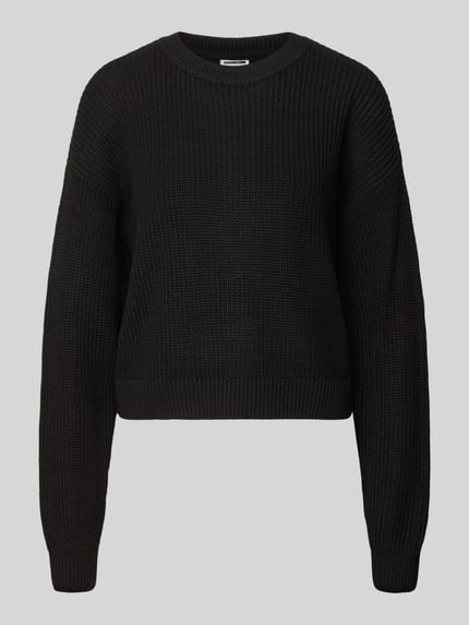 NOISY MAY® Sweter z dzianiny z okrągłym dekoltem model ‘MAYSA’ Czarny 2