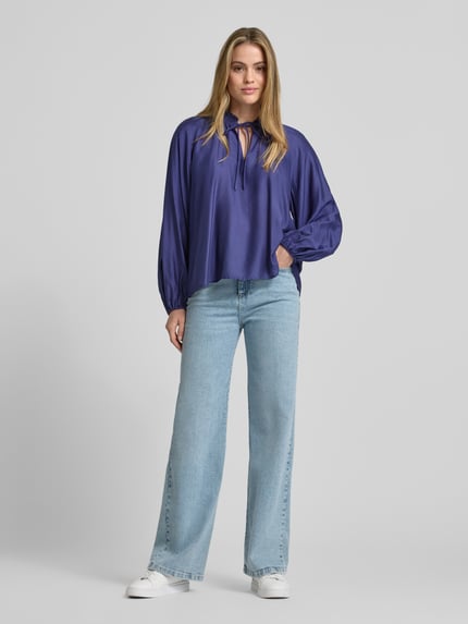 ICHI Regular Fit Bluse mit Schlüsselloch-Ausschnitt Modell 'KARLANI' Violett 1