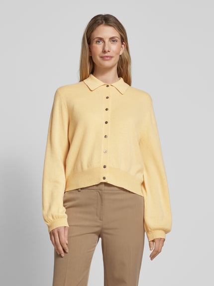 (THE MERCER) N.Y. Cardigan van kasjmier met doorknoopsluiting Lichtgeel - 4