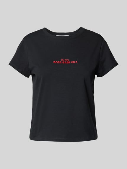 REVIEW T-Shirt mit Statement-Stitching Black 2