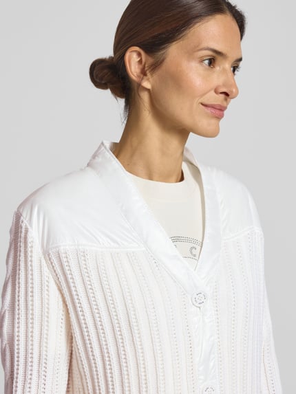 Marc Cain Regular Fit Strickjacke aus reiner Wolle Offwhite 3