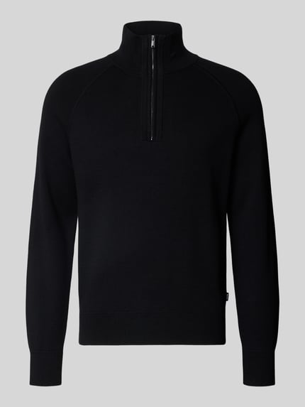 BOSS Pullover aus Wolle mit Troyerkragen Modell 'H-Fabio' Black 1