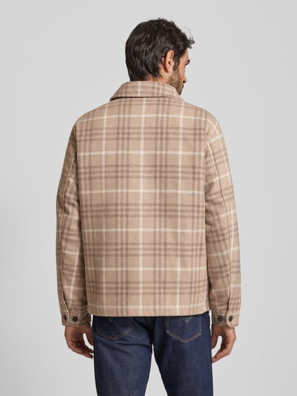 JACK & JONES Premium Regular Fit Hemdjacke mit Kentkragen Modell 'CARTER' Taupe 5