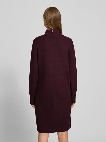Tom Tailor Körpernahes Strickkleid aus Viskose-Mix Rot Melange 5