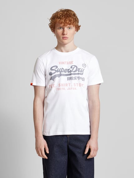 Superdry Relaxed Fit T-Shirt mit Label-Print Weiss 4