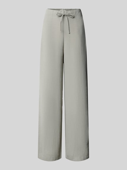 Productfoto, Stoffhose mit Strukturmuster van Christian Berg Woman in lichtgrijs met tunnelkoord, relaxed fit, steekzakken, textuurpatroon
