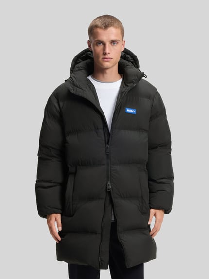HUGO Blue Puffer Coat mit Logo-Patch Modell 'Bodi2541' Black 4