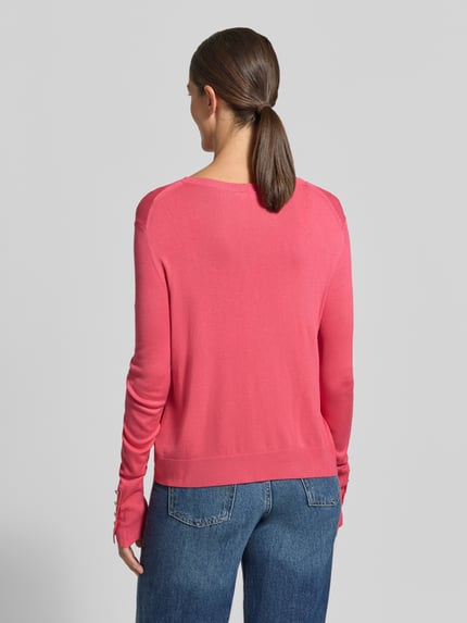 Tom Tailor Regular Fit Pullover aus Viskose-Mix mit Knopfdetails am Ärmel Rosa 5