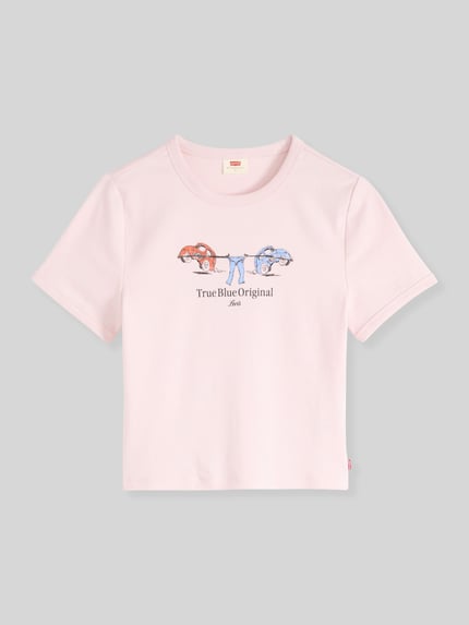 Levi's® Slim Fit T-Shirt aus Baumwoll-Mix Rosa Melange 2