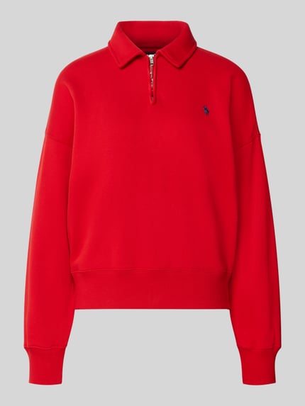 Produktfoto, leuchtend roter Regular Fit Pullover aus Baumwoll-Mix von Polo Ralph Lauren, Damen Pullover von Polo Ralph Lauren