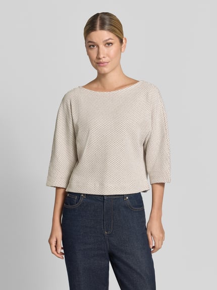 OPUS Loose Fit Pullover mit Baumwoll-Anteil Modell 'Sassoni' Taupe 4