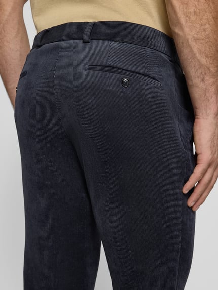 Carl Gross Cordhose mit französischen Eingrifftaschen Dunkelblau 3