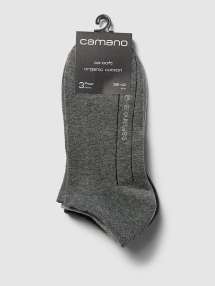 camano Socken mit elastischem Bündchen im 3er-Pack Mittelgrau 3