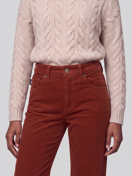 MAC Regular Fit Cordhose mit Bundfalte Modell 'Gina Straight' Terra 3