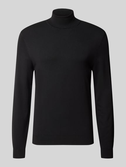 MCNEAL Slim Fit Rollkragenpullover aus Viskose-Mix Black 2