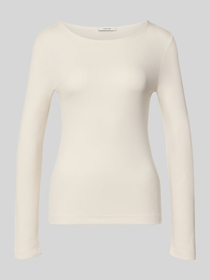 OPUS Slim Fit Langarmshirt aus Modal-Mix Modell 'Smallo' Sand 2