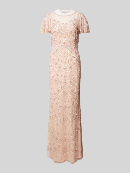 Adrianna Papell Abendkleid mit Pailletten- und Ziersteinbesatz Rose 2