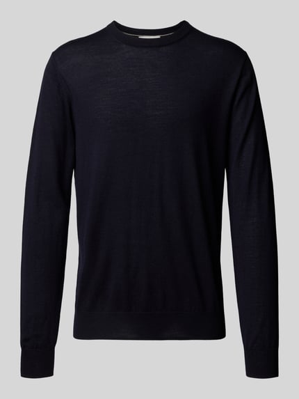 Carl Gross Strickpullover aus Merinowolle Modell 'Dale' Marine 2