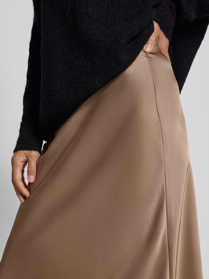 Lauren Ralph Lauren Midirok met plooien, model 'SHARAE' Taupe - 3