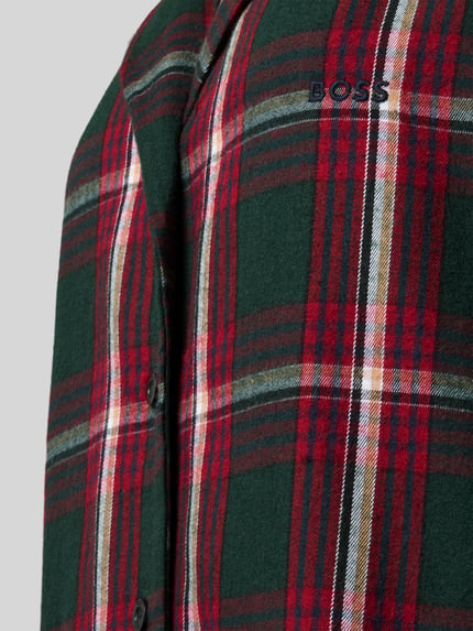 Produktfoto, Regular Fit Pyjama aus Baumwoll-Viskose-Mix Modell 'Holiday_Gift Set' von BOSS, czerwono-zielona krata, gładka faktura, damska piżama BOSS