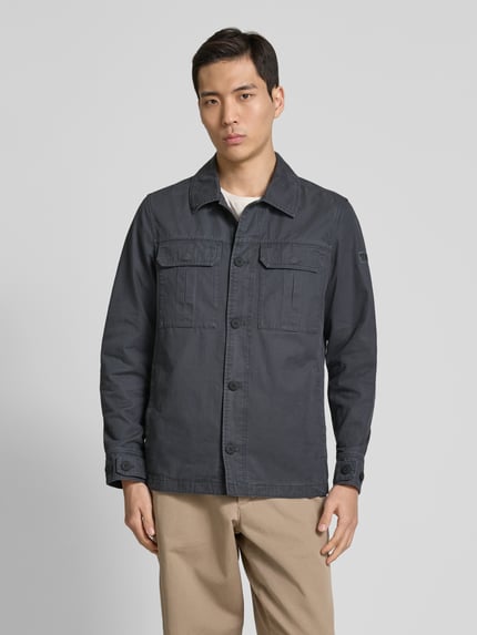 s.Oliver RED LABEL Regular fit overhemdjack in Utility-look Antraciet - 4