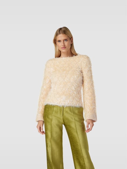 Victoria Beckham Sweter z dodatkiem wiskozy Beżowy 4