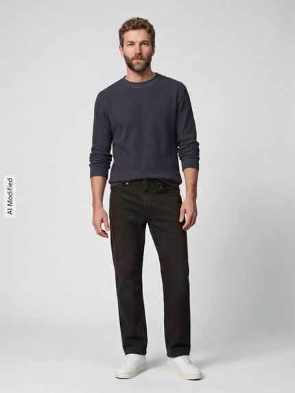 Tom Tailor Denim Relaxed Fit Langarmshirt mit Rundhalsausschnitt Graphit 1