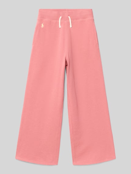 Productfoto, Regular Fit Sweatpants uit katoenmix van Polo Ralph Lauren Teens, look: effen, logodetail, elastische boord, tunnelkoord, zij-steekzakken, sweatmateriaal