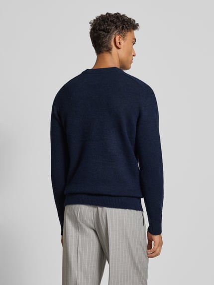 Selected Regular Fit Strickpullover mit Alpaka-Woll-Anteil Modell 'RAI' Dunkelblau 5