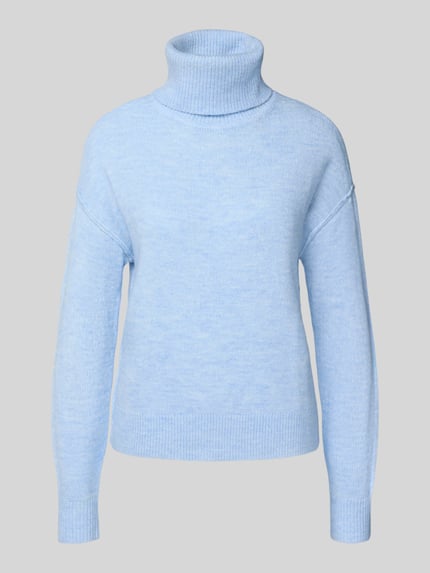 Christian Berg Woman Relaxed Fit Rollkragenpullover in Strick-Optik Hellblau 2