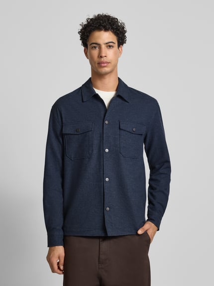 ONLY & SONS Regular fit overhemdjack met viscose, model 'MARK' Donkerblauw - 4