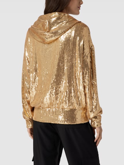 BOSS Hoodie met pailletten, model 'Esoca' Goud gemêleerd - 5