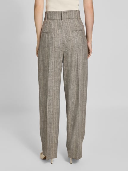 Marella Wide Fit Stoffhose aus Viskose-Mix mit Bundfalte Modell 'Massimo' Mittelgrau 5