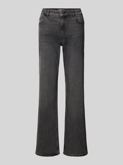 Productfoto, Bootcut Fit Jeans uit elastische katoenmix van Christian Berg Woman, 5-pocket-design, ceintuurlussen, knoop- en ritssluiting, taillewijdte 38 cm, binnenbeenlengte 77 cm