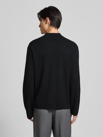 Christian Berg Men Regular Fit Cardigan aus Woll-Mix mit Brusttasche Black 5