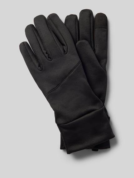 Productfoto, zwarte Handschuhe aus elastischem Material-Mix van bugatti, heren handschoenen, gladde textuur, slanke vorm, Fingerhandschuhe