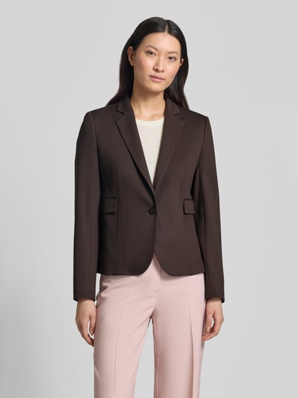 BOSS regular fit kort colbert van viscosemix model JIA14' Donkerbruin - 4