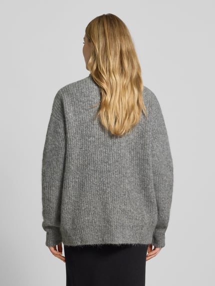 GUIDO MARIA KRETSCHMER WOMAN Gebreide pullover van alpacamix met V-hals Antraciet - 5