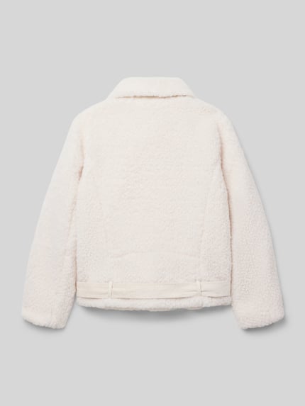 GUESS Regular fit jack met imitatiebont Ecru - 3