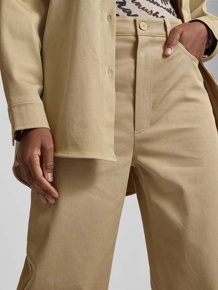 Nanushka relaxed fit stoffen broek in 5-pocketmodel Beige - 3
