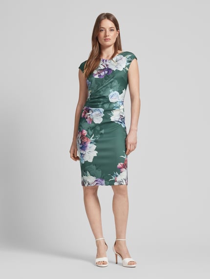 SWING Cocktailkleid mit floralem Muster Gruen 1