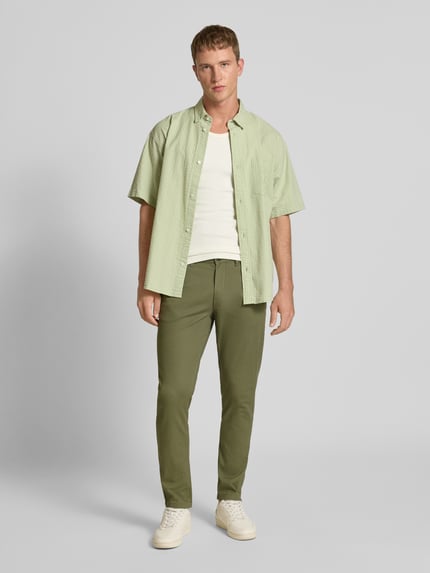 JACK & JONES Spodnie o kroju slim fit z wpuszczanymi kieszeniami model ‘MARCO’ Oliwkowy 1