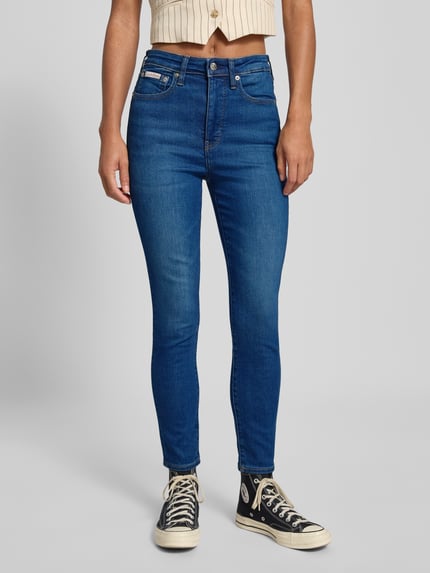 Calvin Klein Jeans Jeansy o kroju skinny fit z mieszanki bawełny Jeansowy niebieski 4